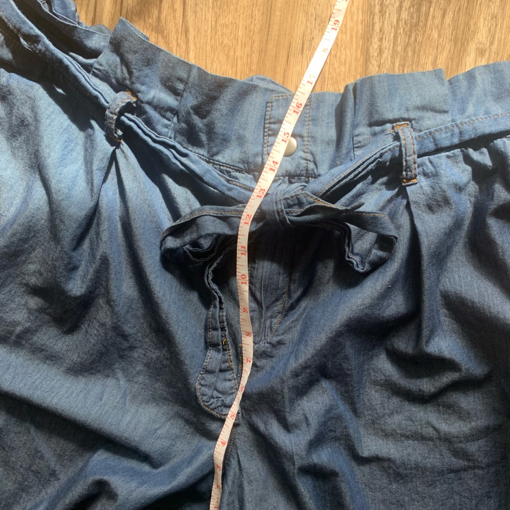 Eloquii size 20 high rise / wide leg -chambray  - cotton blend ankle pants